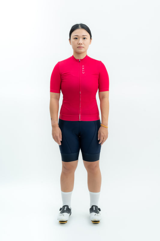 Women's Solid Jersey — Rhodamine Red